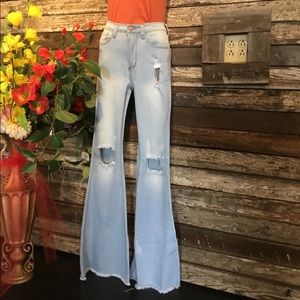 Ripped Flare leg Jeans